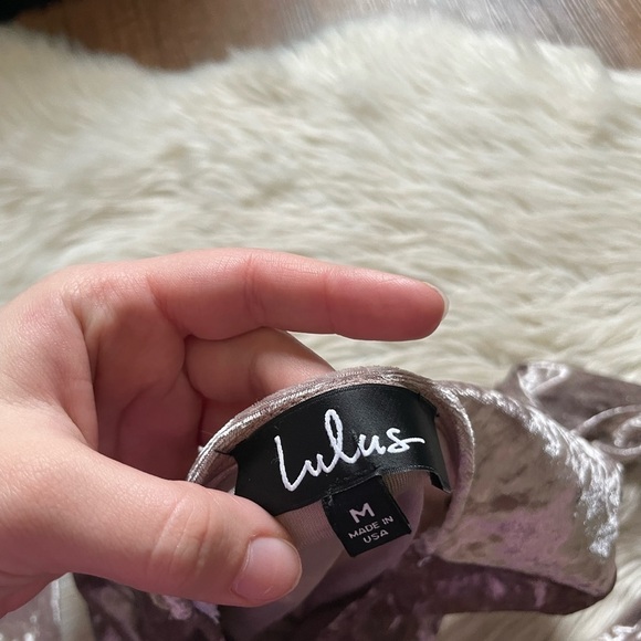 LULU’S Wrap It Up Taupe Velvet Long Sleeve Wrap Top - Picture 2 of 3